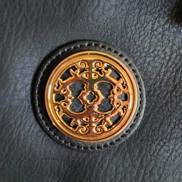 Black Crossbody Bag with Gold Accent - Picture 3 of 4